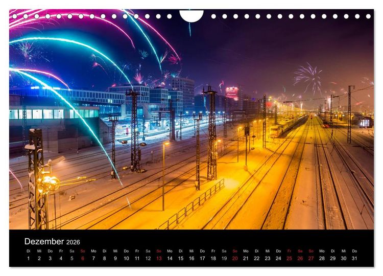 Produktbild: M&uuml;nchen bei Nacht (Wandkalender 2026 DIN A4 quer), CALVENDO Monatskalender