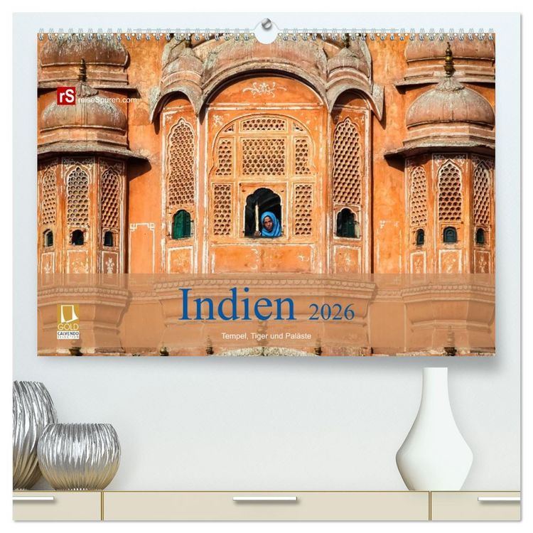 Produktbild: Indien 2026 Tempel, Tiger und Pal&auml;ste (hochwertiger Premium Wandkalender 2026 DIN A2 quer), Kunstdruck in Hochglanz