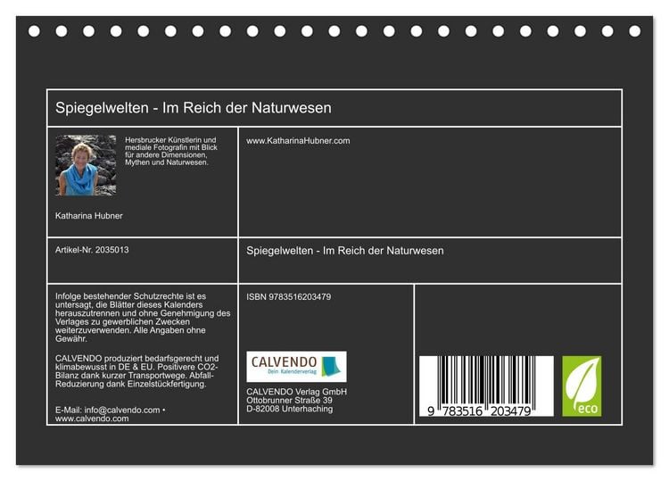 Produktbild: Spiegelwelten - Im Reich der Naturwesen (Tischkalender 2026 DIN A5 quer), CALVENDO Monatskalender