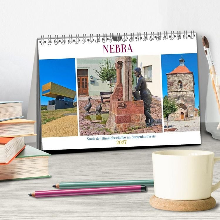 Produktbild: Nebra. Stadt der Himmelsscheibe im Burgenlandkreis (Tischkalender 2027 DIN A5 quer), CALVENDO Monatskalender