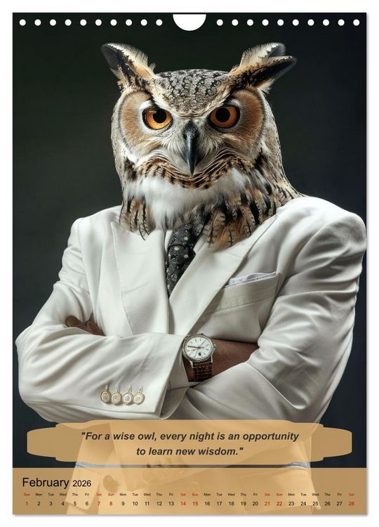 Produktbild: Funny manager wisdom from animals (Wall Calendar 2026 DIN A4 portrait), CALVENDO 12 Month Wall Calendar