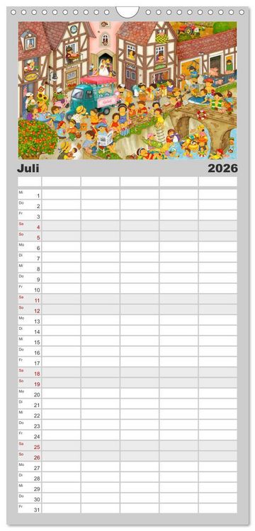 Produktbild: Familienplaner 2026 - Meine kleine Wimmelwelt mit 5 Spalten (Wandkalender, 21 x 45 cm) CALVENDO