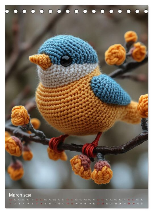 Produktbild: CROCHET ANIMALS (Desk Calendar 2026 DIN A5 portrait), CALVENDO 12 Month DeskCalendar
