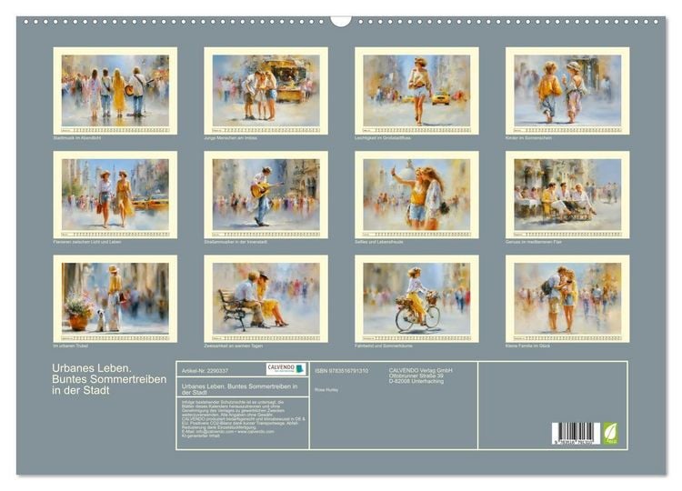 Produktbild: Urbanes Leben. Buntes Sommertreiben in der Stadt (Wandkalender 2027 DIN A2 quer), CALVENDO Monatskalender