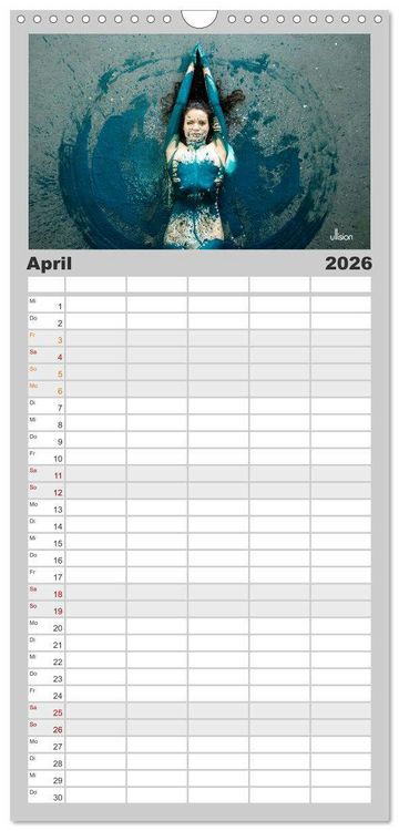 Produktbild: Familienplaner 2026 - FARBSPIELE - Akt im Feuerwerk der Farben mit 5 Spalten (Wandkalender, 21 x 45 cm) CALVENDO