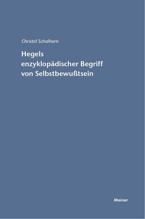 Produktbild: Hegels enzyklop&auml;discher Begriff von Selbstbewusstsein