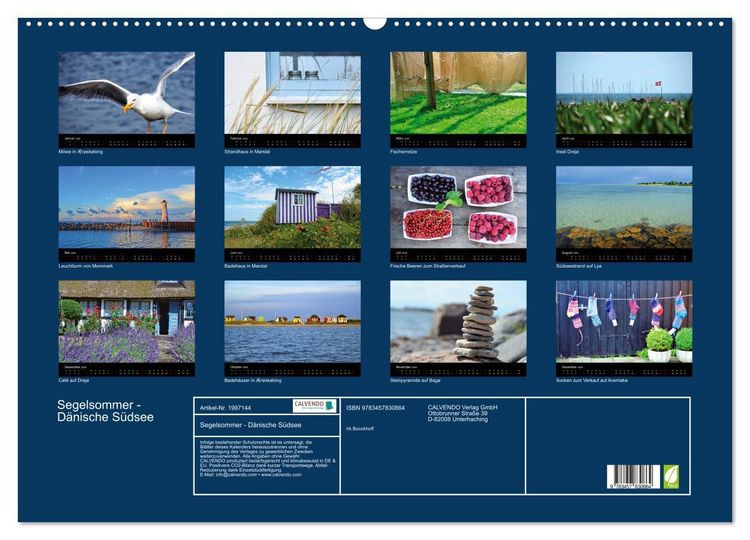 Produktbild: Segelsommer - D&auml;nische S&uuml;dsee (Wandkalender 2026 DIN A2 quer), CALVENDO Monatskalender