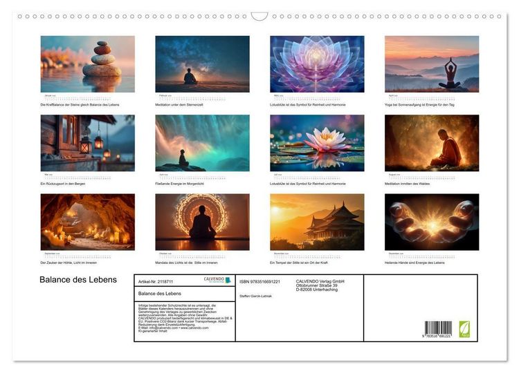 Produktbild: Balance des Lebens (Wandkalender 2026 DIN A2 quer), CALVENDO Monatskalender