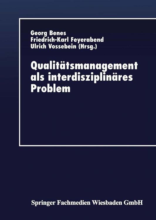 Produktbild: Qualit&auml;tsmanagement als interdisziplin&auml;res Problem