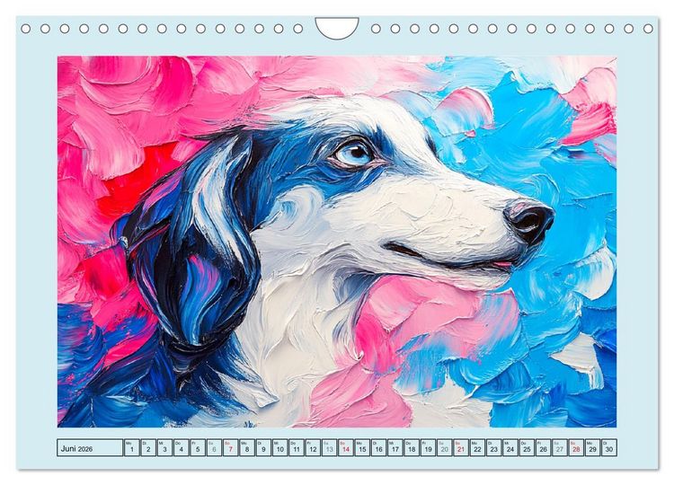 Produktbild: Hunde Paintings. Moderne Portraits in &Ouml;loptik (Wandkalender 2026 DIN A4 quer), CALVENDO Monatskalender