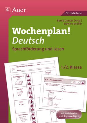 Produktbild: Wochenplan Deutsch 1/2, Sprachf&ouml;rderung und Lesen