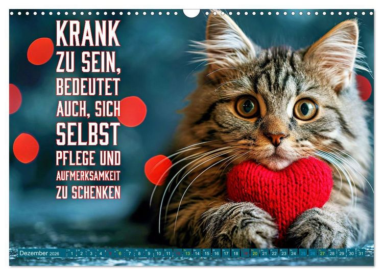 Produktbild: Gute Besserung - mit coolen Spr&uuml;chen (Wandkalender 2026 DIN A3 quer), CALVENDO Monatskalender