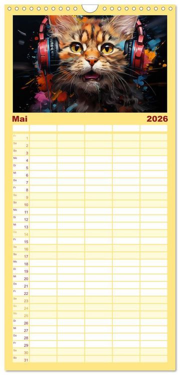 Produktbild: Familienplaner 2026 - Musik Safari mit 5 Spalten (Wandkalender, 21 x 45 cm) CALVENDO