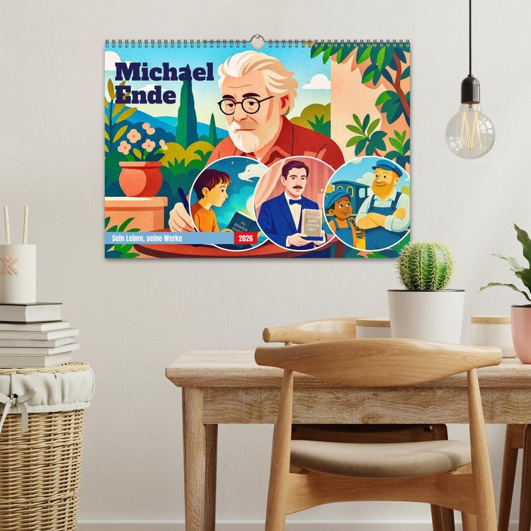 Produktbild: Michael Ende (Wandkalender 2026 DIN A3 quer), CALVENDO Monatskalender