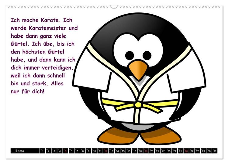 Produktbild: Pinguin-Elfe (hochwertiger Premium Wandkalender 2026 DIN A2 quer), Kunstdruck in Hochglanz