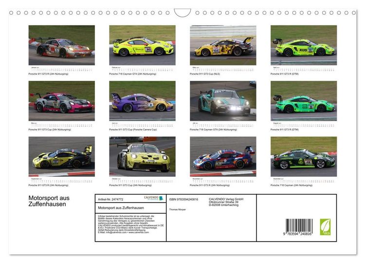 Produktbild: Motorsport aus Zuffenhausen (Wandkalender 2027 DIN A3 quer), CALVENDO Monatskalender