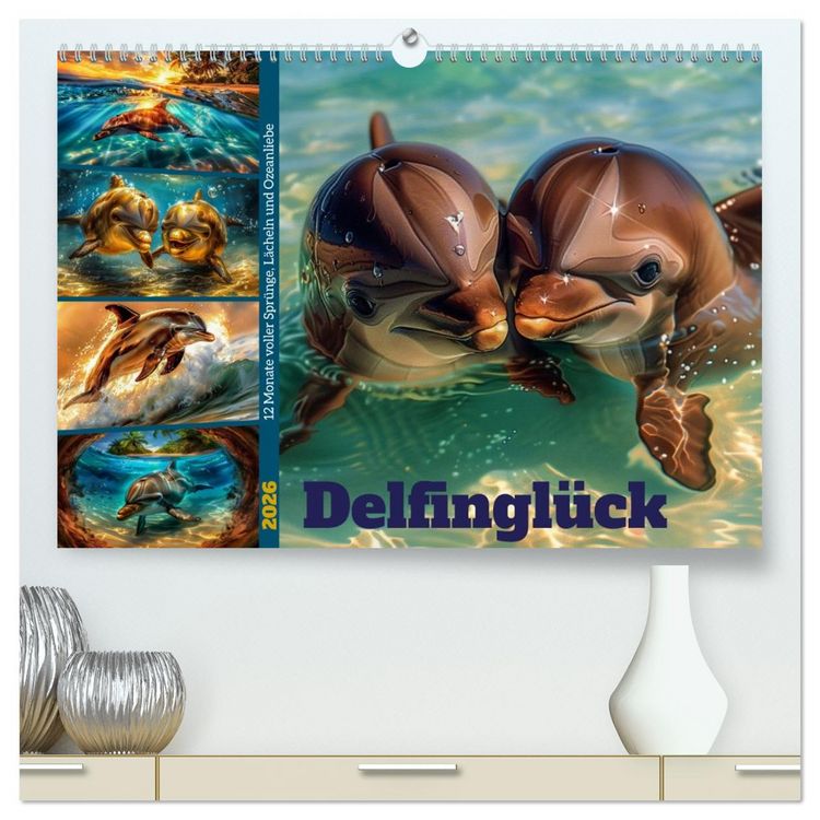 Produktbild: Delfingl&uuml;ck (hochwertiger Premium Wandkalender 2026 DIN A2 quer), Kunstdruck in Hochglanz