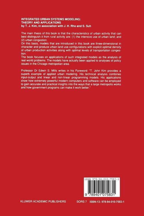 Produktbild: Integrated Urban Systems Modeling: Theory and Applications