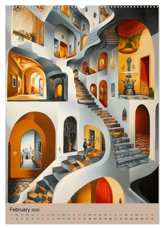 Produktbild: Dali meets Technology (Wall Calendar 2026 DIN A2 portrait), CALVENDO 12 Month Wall Calendar