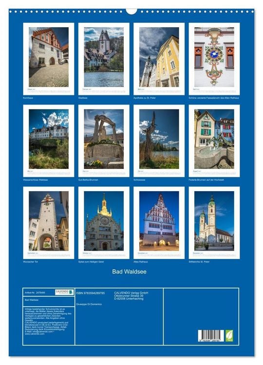 Produktbild: Bad Waldsee (Wandkalender 2027 DIN A2 hoch), CALVENDO Monatskalender