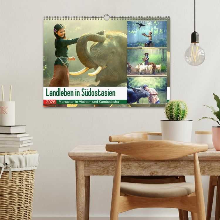 Produktbild: Landleben in S&uuml;dostasien. Menschen in Vietnam und Kambodscha (Wandkalender 2026 DIN A3 quer), CALVENDO Monatskalender
