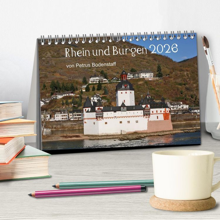 Produktbild: Rhein und Burgen (Tischkalender 2026 DIN A5 quer), CALVENDO Monatskalender