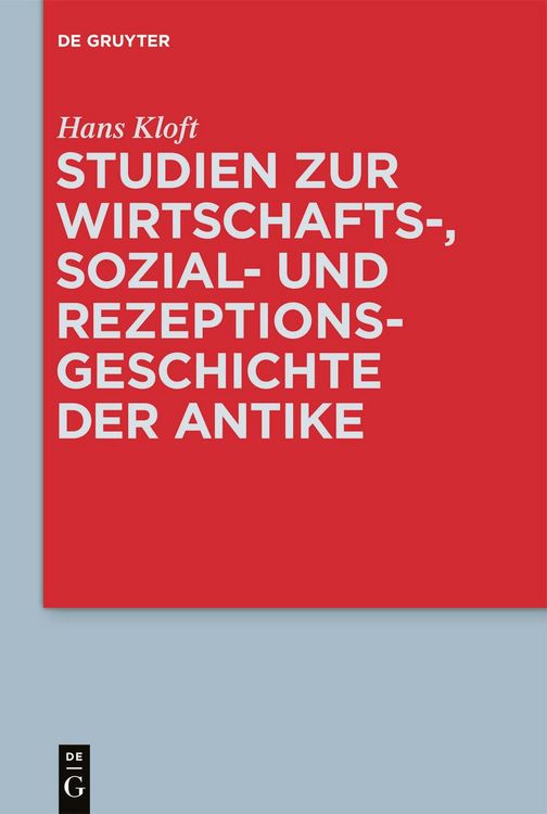 Produktbild: Studien zur Wirtschafts-, Sozial- und Rezeptionsgeschichte der Antike