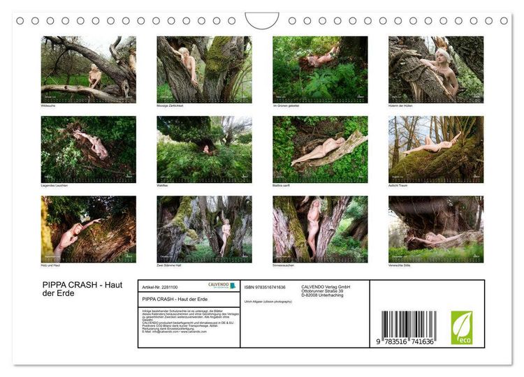 Produktbild: PIPPA CRASH - Haut der Erde (Wandkalender 2026 DIN A4 quer), CALVENDO Monatskalender