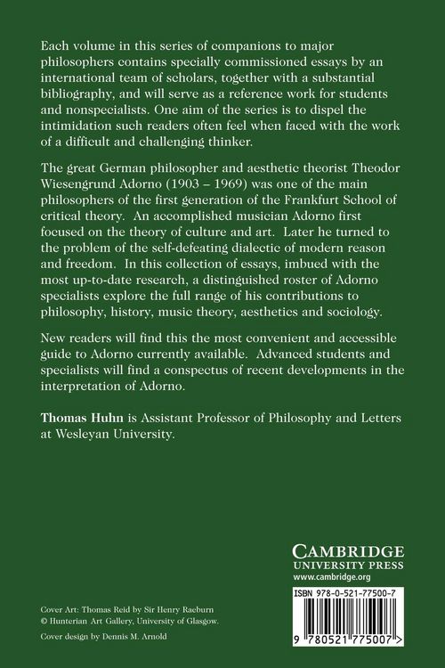 Produktbild: The Cambridge Companion to Adorno