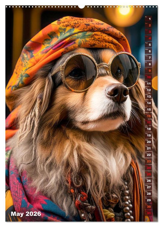 Produktbild: Stylish Dogs (Wall Calendar 2026 DIN A2 portrait), CALVENDO 12 Month Wall Calendar