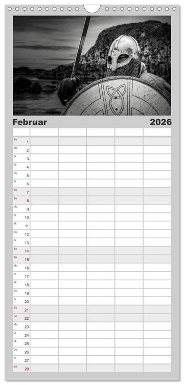 Produktbild: Familienplaner 2026 - Wikinger und Krieger mit 5 Spalten (Wandkalender, 21 x 45 cm) CALVENDO