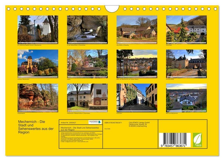 Produktbild: Mechernich - Die Stadt und Sehenswertes aus der Region (Wandkalender 2026 DIN A4 quer), CALVENDO Monatskalender