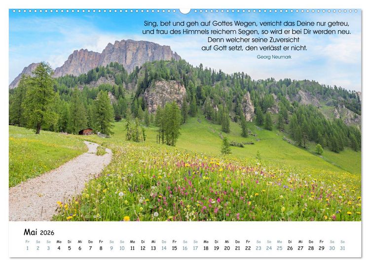 Produktbild: Christliche Bildpoesie 2026 (Wandkalender 2026 DIN A2 quer), CALVENDO Monatskalender