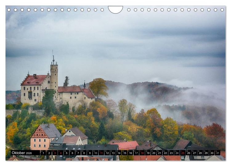 Produktbild: Unterwegs auf der fr&auml;nkischen Burgenstra&szlig;e (Wandkalender 2026 DIN A4 quer), CALVENDO Monatskalender
