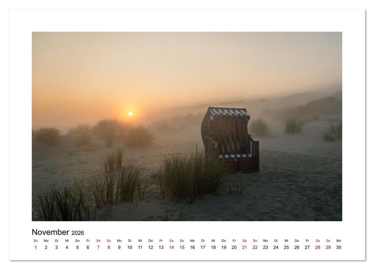 Produktbild: Juist Strandmomente (Wandkalender 2026 DIN A3 quer), CALVENDO Monatskalender