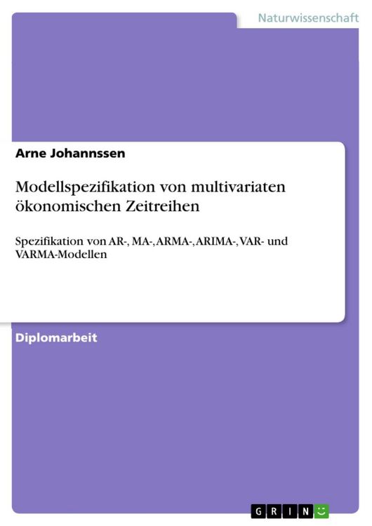 Produktbild: Modellspezifikation von multivariaten &ouml;konomischen Zeitreihen