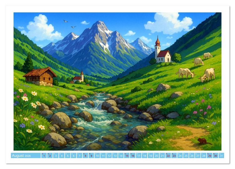 Produktbild: Wo Heidi gern gewesen w&auml;re (Wandkalender 2026 DIN A2 quer), CALVENDO Monatskalender