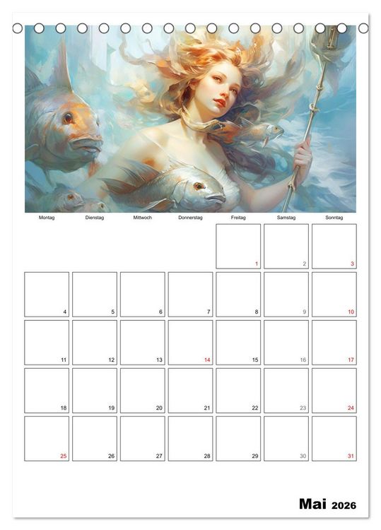 Produktbild: Der g&ouml;ttliche Planer. Aquarelle von antiken griechischen G&ouml;ttern (Tischkalender 2026 DIN A5 hoch), CALVENDO Monatskalender