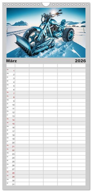 Produktbild: Familienplaner 2026 - Custom Dreams - Showbike Wonders mit 5 Spalten (Wandkalender, 21 x 45 cm) CALVENDO