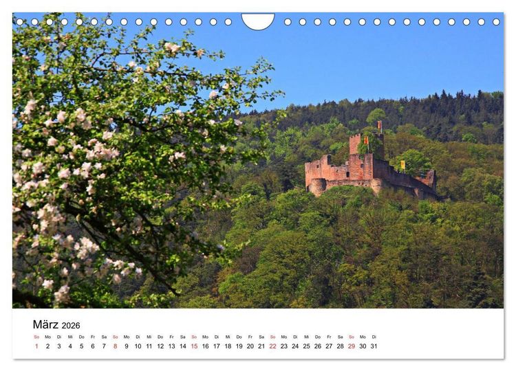 Produktbild: Deutschlands Burgen - besondere Burgen und sch&ouml;ne Schl&ouml;sser (Wandkalender 2026 DIN A4 quer), CALVENDO Monatskalender