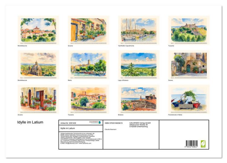 Produktbild: Idylle im Latium (Wandkalender 2026 DIN A2 quer), CALVENDO Monatskalender