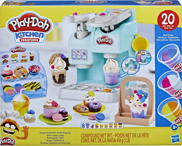 Produktbild: Hasbro F58365L0 - Play-Doh Kitchen, Knetspa&szlig; Caf&eacute; mit 20 Accessoires und 8 Dosen, Knete-Spielset