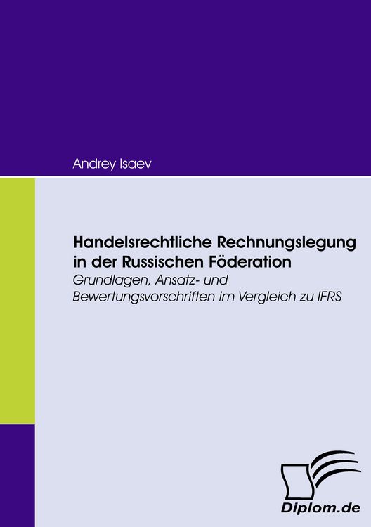 Produktbild: Handelsrechtliche Rechnungslegung in der Russischen F&ouml;deration