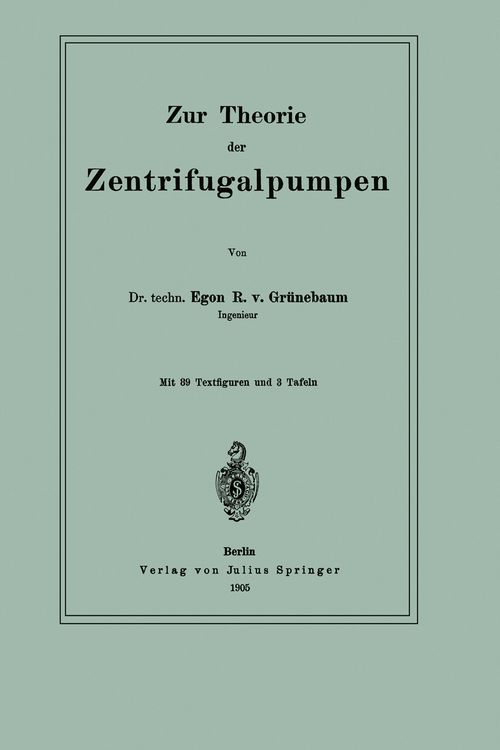 Produktbild: Zur Theorie der Zentrifugalpumpen