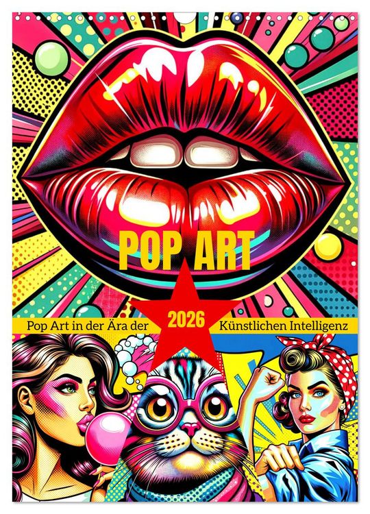 Produktbild: Pop Art - In der &Auml;ra der K&uuml;nstlichen Intelligenz (Wandkalender 2026 DIN A3 hoch), CALVENDO Monatskalender