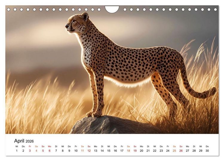 Produktbild: Geparden - Eleganz auf vier Pfoten (Wandkalender 2026 DIN A4 quer), CALVENDO Monatskalender