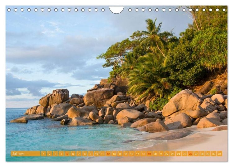 Produktbild: Seychellen - Die sch&ouml;nsten Str&auml;nde (Wandkalender 2026 DIN A4 quer), CALVENDO Monatskalender