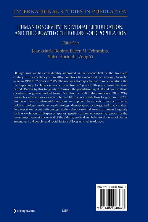 Produktbild: Human Longevity, Individual Life Duration, and the Growth of the Oldest-Old Population