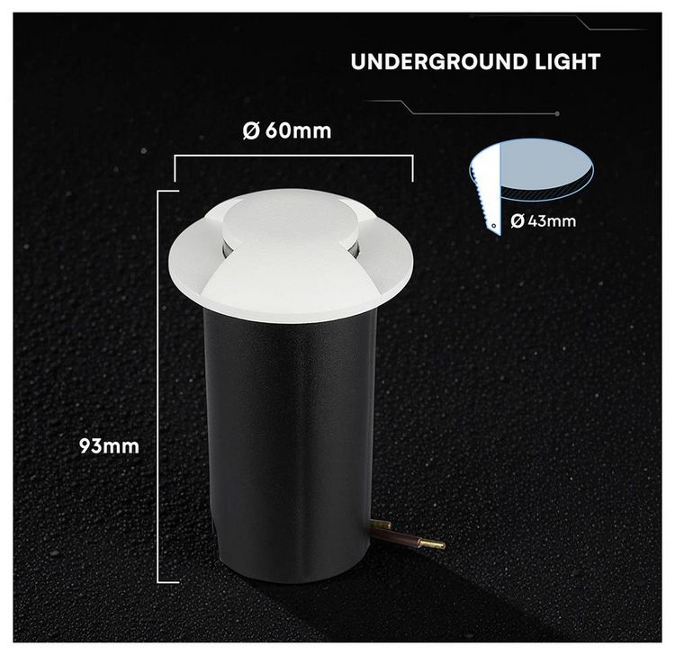 Produktbild: V-TAC VT-1171 211471 LED-Boden-Einbauleuchte LED 1W Wei&szlig;