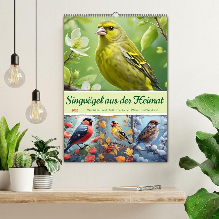 Produktbild: Singv&ouml;gel aus der Heimat (Wandkalender 2026 DIN A2 hoch), CALVENDO Monatskalender